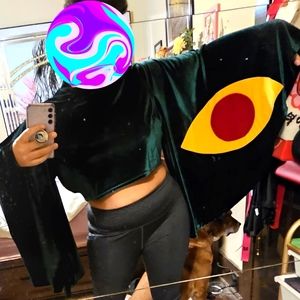 Fashion Brand Company Green Velvet Moth Crop Top Sz. 3XL